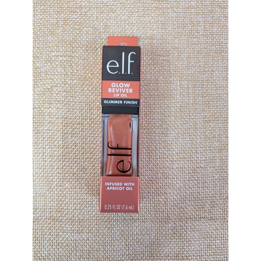 ELF‎ Glow Reviver Lip Oil Glimmer Finish Super-Neutral Infused with Apricot Oil
